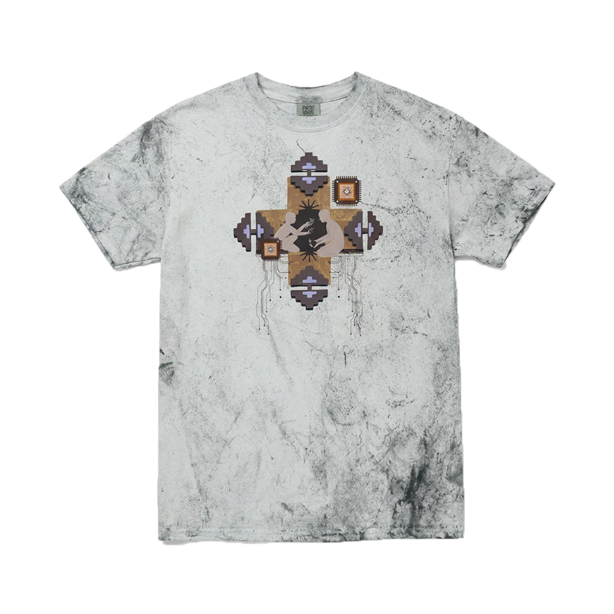 11th Hour X H.S.A Tie-Dye Tee Grey Shirt/product photo from 11th Hour Coffee